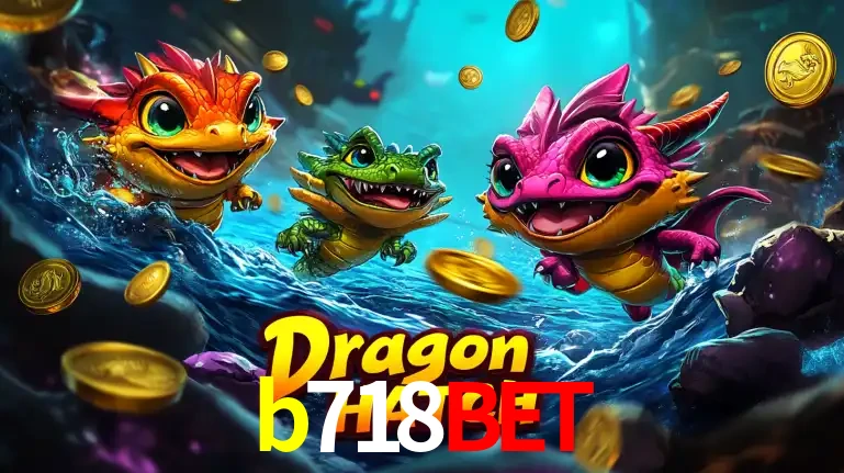 Arte promocional do jogo Dragon Hatch com três adoráveis dragões bebês nadando entre moedas de ouro, um dos slots mais divertidos para jogar no cassino b718bet.